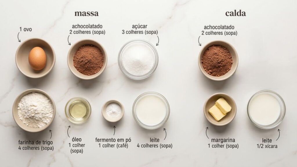 Esse bolo de caneca de chocolate fica pronto em 3 minutos, perfeito para matar a vontade de doce