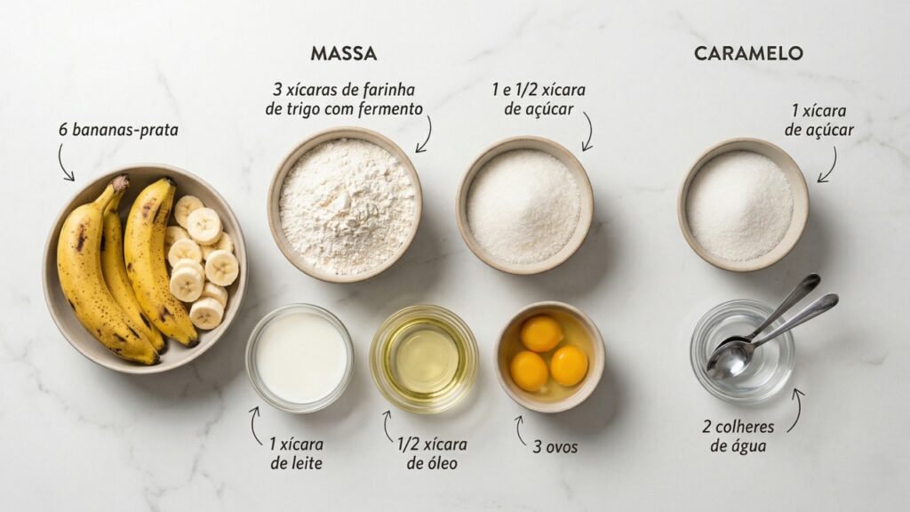 Esse bolo de banana de liquidificador fica pronto em minutos e tem uma camada caramelizada irresistível