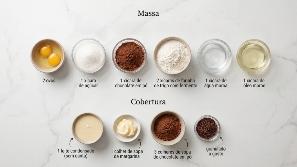 Esse bolo de chocolate simples fica pronto em 40 minutos e é perfeito para servir ainda morno com cobertura