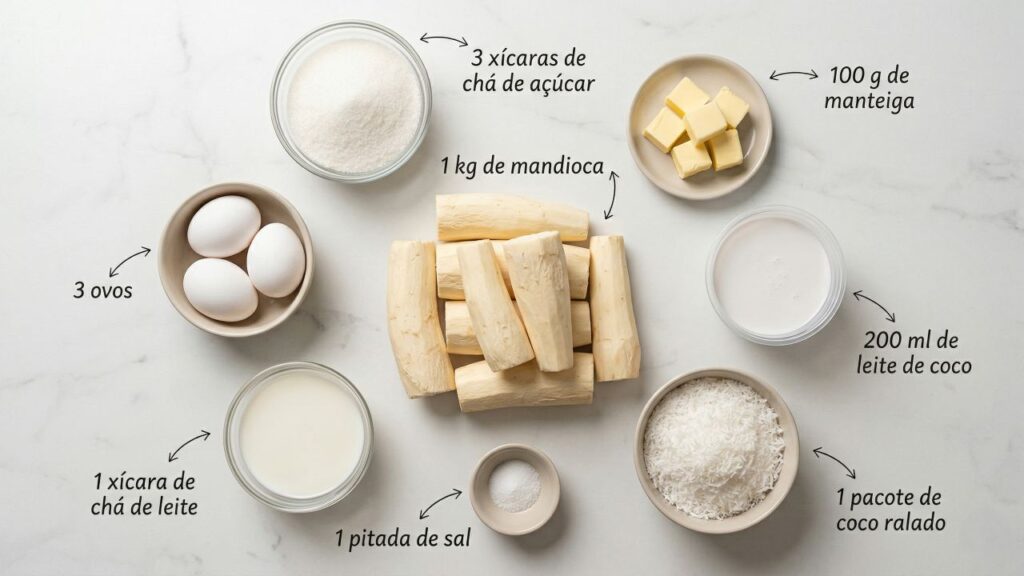 Esse bolo de mandioca com coco fica macio, úmido e perfeito para o lanche ou café da manhã
