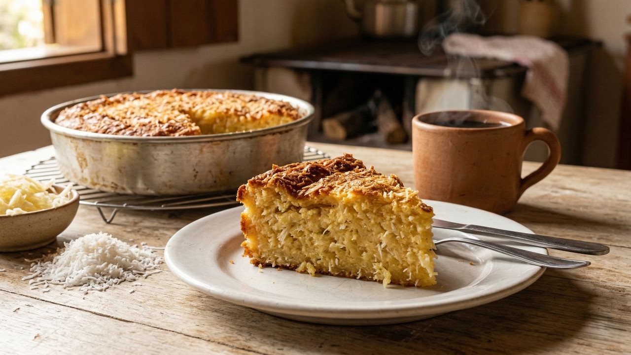 Misture mandioca ralada com coco e queijo e prepare um bolo de mandioca que você vai querer repetir