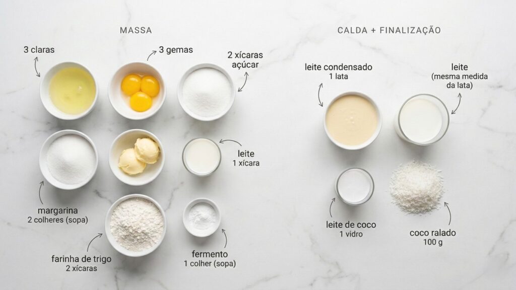 Depois que você provar esse bolo de coco gelado molhadinho, vai querer fazer sempre