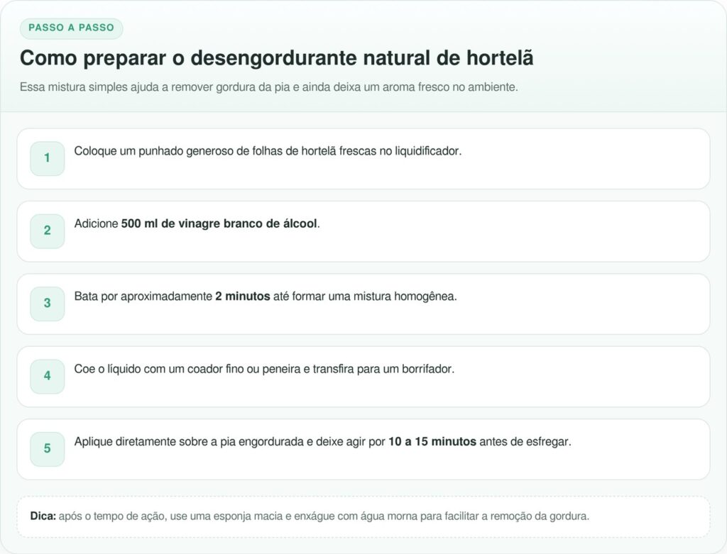 Como limpar pia engordurada usando apenas vinagre e folhas de hortelã que você já tem em casa