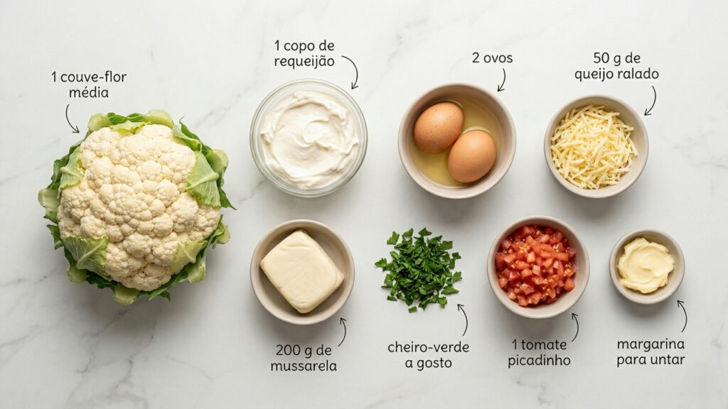 Misture requeijão, ovos e queijo e faça uma couve-flor gratinada super cremosa e saborosa