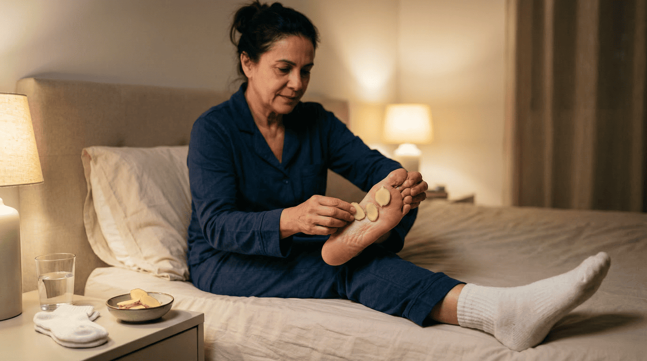 Colocar gengibre na meia antes de dormir: para que serve, funciona mesmo e quando vale a pena experimentar