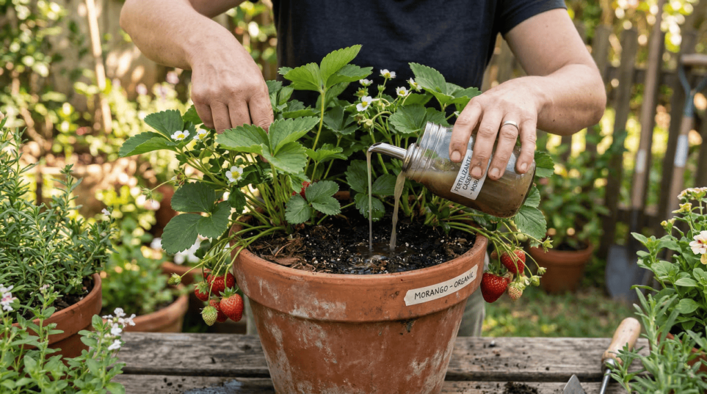Adicione 1 colher de sopa sob cada planta e você terá uma colheita gigante de morangos: Ótimo fertilizante caseiro