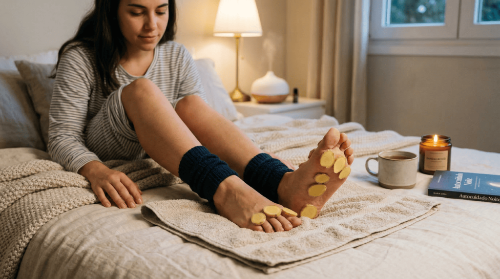 Colocar gengibre na meia antes de dormir: para que serve, funciona mesmo e quando vale a pena experimentar