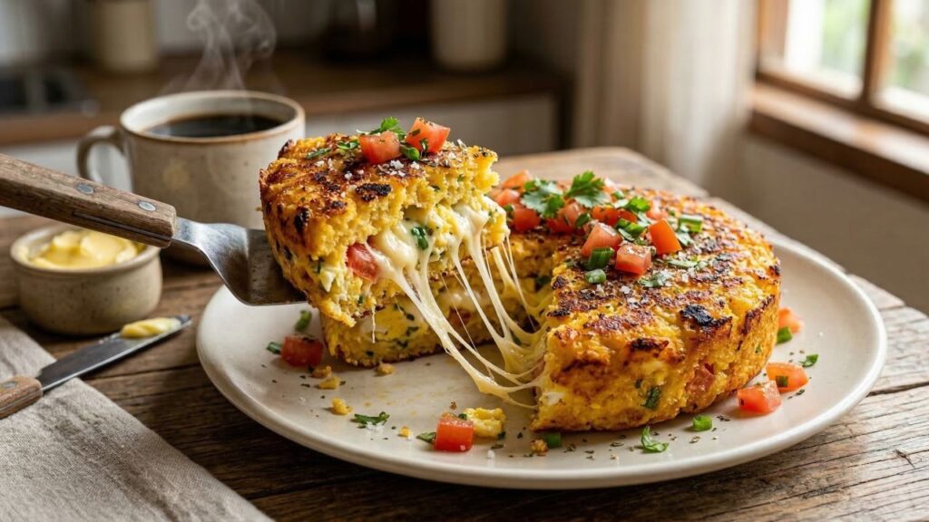 Troquei o pão por esse cuscuz de frigideira com ovo no café da manhã quando comecei a evitar farinha branca: prático, barato e muito saboroso