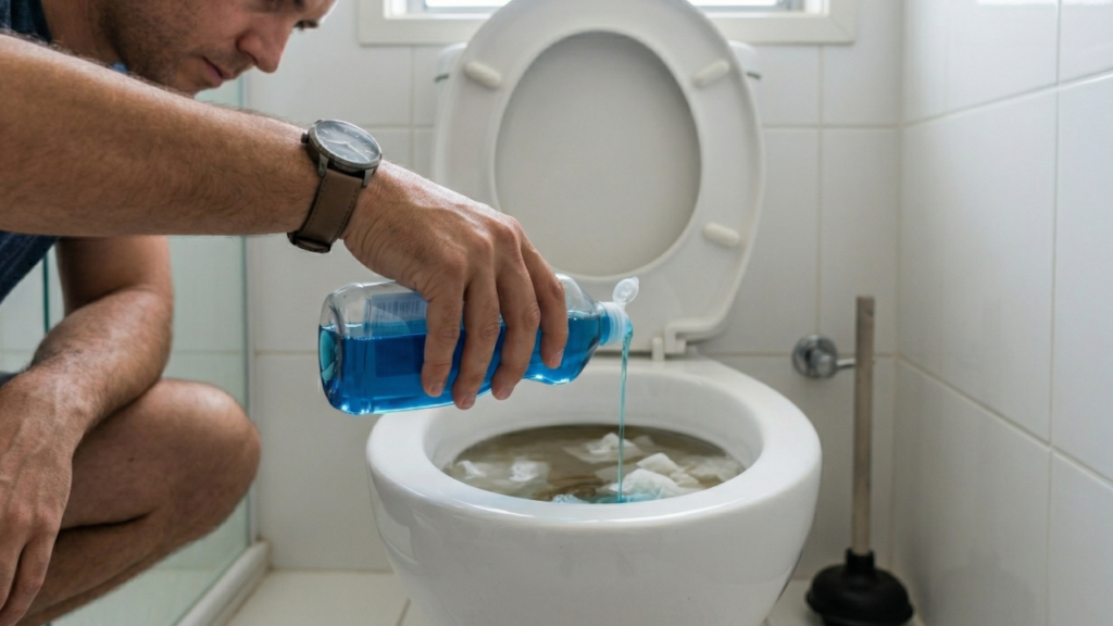 Basta um pouco de detergente no vaso sanitário para resolver esse problema comum