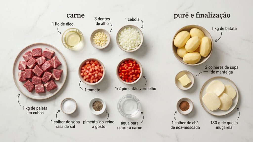 Misture carne desfiada e purê cremoso e faça um escondidinho gratinado perfeito para o almoço