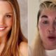 Fotografia dividida mostrando Amanda Bynes jovem sorrindo e Amanda Bynes mais velha com tatuagem.
