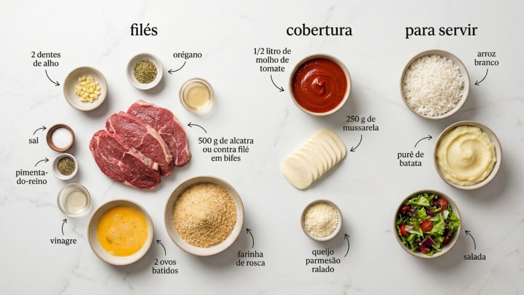 Prepare filé, molho e queijo na ordem certa e tenha um parmegiana gratinado irresistível