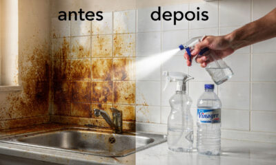 Use vinagre para limpar azulejos da cozinha e veja a gordura sumir sem precisar esfregar por muito tempo