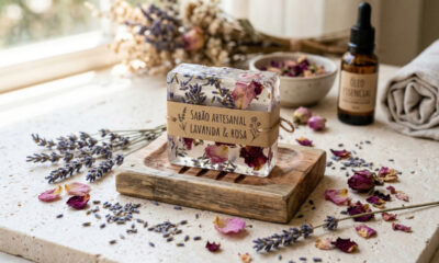 O truque que eu uso para fazer sabão artesanal de flores secas com camadas lindas e profissionais