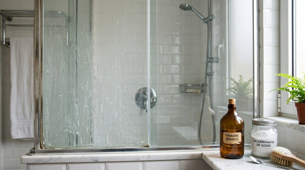 Limpar o box do banheiro com vinagre, água e bicarbonato: para que serve e por que todos recomendam
