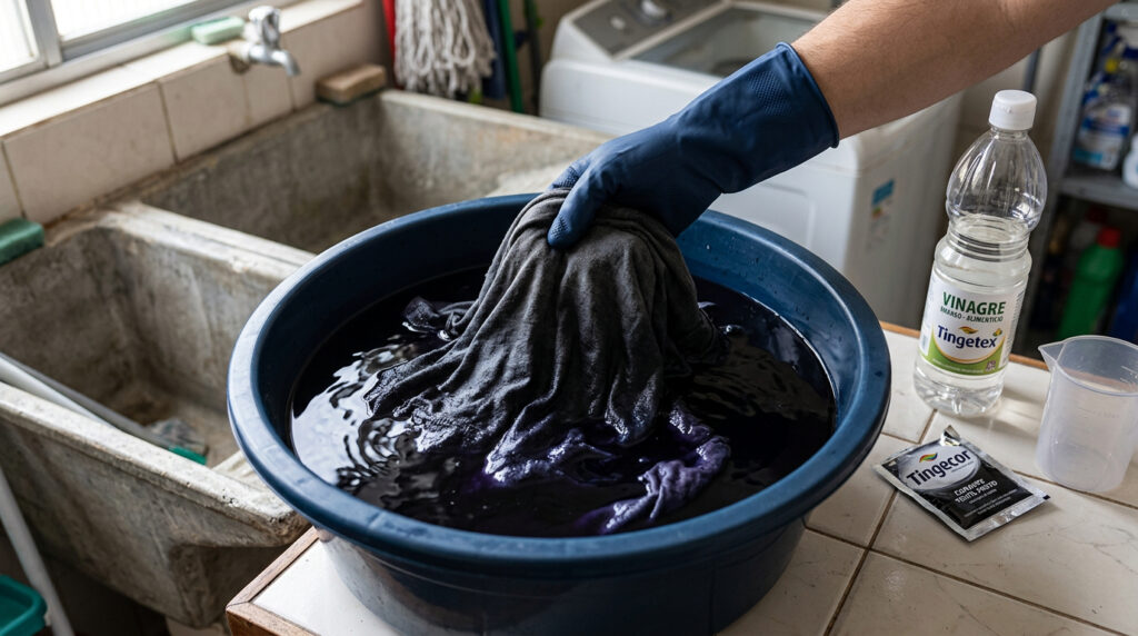Como recuperar a cor de uma camiseta preta manchada de cloro com um truque caseiro