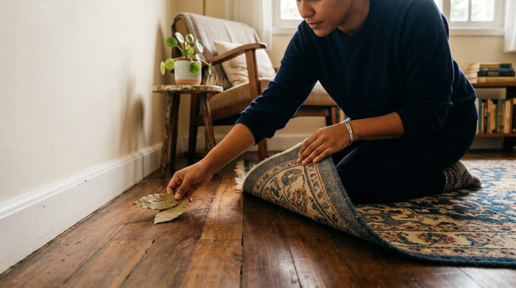 Colocar folha de louro debaixo do tapete virou um hábito em algumas casas por ajudar na rotina de cuidados com o ambiente.