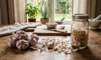 A casca de alho é um dos resíduos domésticos mais subestimados que existem, e jogá-la fora pode ser um erro que você vai querer corrigir. Rica em nutrientes, compostos bioativos e propriedades surpreendentes, ela tem usos práticos tanto dentro de casa quanto no jardim, transformando o que parecia lixo em um recurso valioso para o seu lar e para as suas plantas. Por que a casca de alho é tão valiosa para o lar? A casca de alho concentra grande parte dos compostos presentes no bulbo, incluindo alicina, flavonoides e antioxidantes, que se mantêm ativos mesmo após o descascamento. Esses elementos fazem dela um ingrediente funcional para diversas aplicações domésticas, desde a limpeza de ambientes até o cuidado com plantas. Além disso, reaproveitar a casca de alho é uma prática alinhada ao conceito de casa sustentável, reduzindo o desperdício orgânico e aproveitando ao máximo o que a natureza oferece. É economia, praticidade e consciência ambiental em um único gesto. Como usar a casca de alho no jardim e nas plantas? No jardim, a casca de alho funciona como um poderoso aliado natural. Suas propriedades antifúngicas e repelentes ajudam a proteger as plantas de pragas e doenças sem o uso de produtos químicos, tornando o cultivo mais saudável e orgânico. Veja as principais formas de usar a casca de alho no jardim: Chá de casca de alho: ferva as cascas em água, deixe esfriar e aplique no solo ou nas folhas como fungicida e repelente natural de insetos. Compostagem: as cascas se decompõem rapidamente e enriquecem o composto com nutrientes essenciais para o solo. Cobertura do solo (mulching): espalhe as cascas secas ao redor das plantas para reter umidade e inibir o crescimento de ervas daninhas. Repelente de pragas: polvilhe cascas trituradas ao redor dos vasos para afastar lesmas, pulgões e outros insetos indesejados. Quais são os usos da casca de alho dentro de casa? Dentro de casa, a casca de alho também tem muito a oferecer. Ela pode ser usada na cozinha, na limpeza e até no cuidado com o ambiente doméstico, aproveitando suas propriedades naturais de forma simples e eficiente. Confira algumas aplicações práticas no cotidiano do lar: Aromatizador natural: queime levemente as cascas secas para liberar um aroma suave que ajuda a neutralizar odores indesejados em ambientes fechados. Caldo caseiro: cozinhe as cascas junto com legumes e ervas para preparar um caldo saboroso e nutritivo, rico em minerais. Limpeza de superfícies: o chá concentrado de casca de alho tem ação antimicrobiana e pode ser usado para higienizar bancadas e superfícies da cozinha. Controle de formigas: espalhe cascas picadas em locais de passagem de formigas para criar uma barreira natural e eficaz. Como armazenar e preparar a casca de alho para reutilização? Para aproveitar ao máximo a casca de alho, o armazenamento correto é essencial. Guarde as cascas em um recipiente limpo e seco, longe da umidade, e acumule-as ao longo da semana antes de utilizá-las nas aplicações desejadas. Para secá-las rapidamente, espalhe as cascas em uma assadeira e leve ao forno em temperatura baixa por cerca de 10 minutos. Cascas bem secas duram mais tempo, são mais fáceis de triturar e rendem preparos mais concentrados, seja para o jardim ou para uso interno na casa. Vale a pena mudar o hábito e guardar a casca de alho? Definitivamente sim. Incorporar o reaproveitamento da casca de alho à rotina doméstica é uma mudança simples que traz benefícios reais para o lar, para o jardim e para o meio ambiente. Com poucos passos, você transforma um resíduo comum em um recurso versátil e gratuito. Seja para cuidar das plantas, limpar a casa ou preparar receitas mais nutritivas, a casca de alho merece um lugar especial na sua rotina de casa sustentável. Comece a guardar as cascas hoje e descubra na prática o quanto esse pequeno hábito pode fazer a diferença no seu dia a dia.