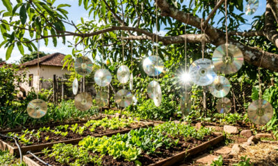 Um jardineiro experiente me ensinou a não jogar fora os CDs velhos: coloque eles no seu jardim para protegê-lo no outono