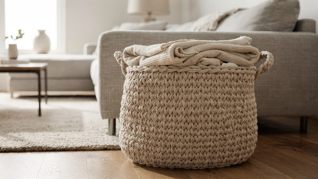 Cestos de crochê são a solução perfeita para organizar a casa com charme