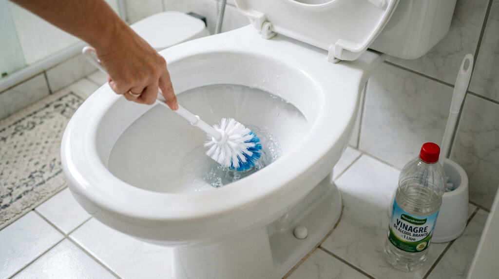 Coloque vinagre no vaso sanitário antes de dormir, na manhã seguinte, seu banheiro vai te agradecer