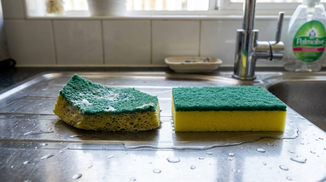 Cada vez mais donas de casa estão cortando os cantos de suas esponjas de lavar louça: um truque simples que pode salvar vidas