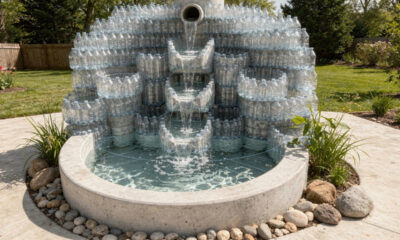 Essas garrafas plásticas viraram um aquário de cimento que parece feito por profissional