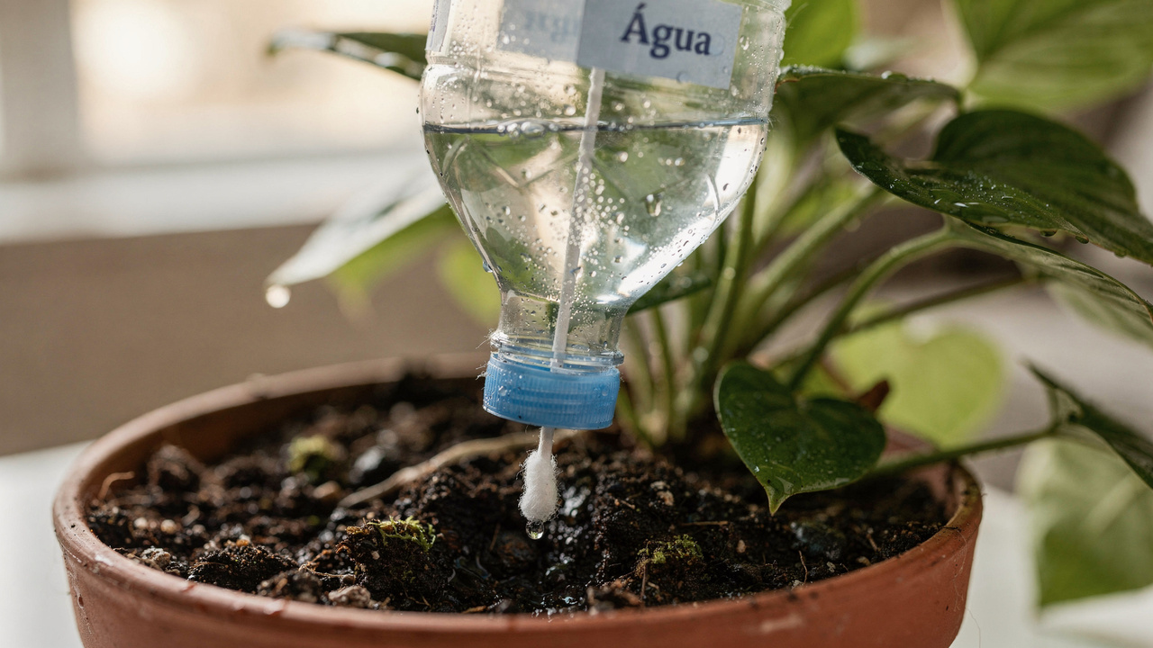 Plantas bem regadas o tempo todo: só uma garrafa plástica e esse truque simples fazem o trabalho