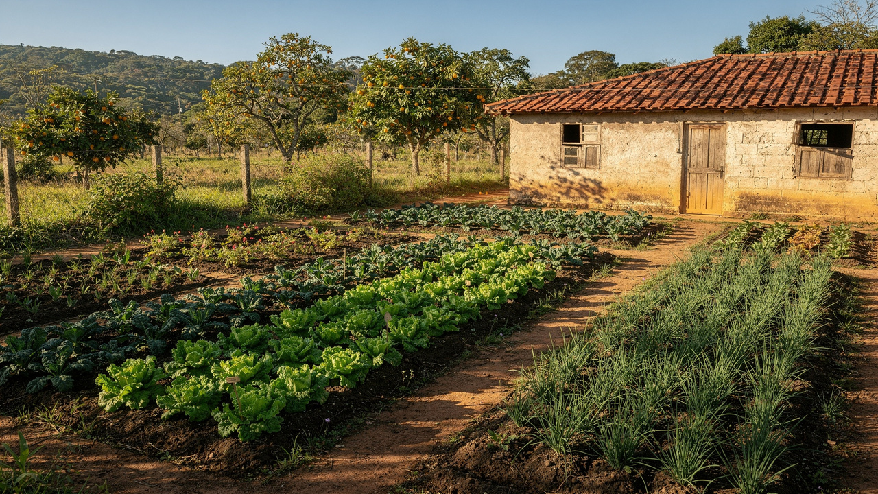 Assim é a rotina de quem vive da própria roça e quase não compra comida