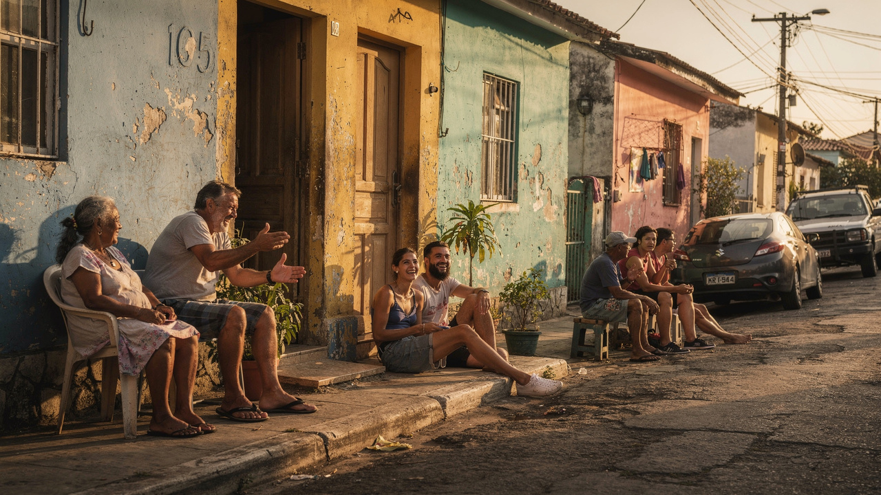 Houve uma época em que os vizinhos sentavam na calçada para conversar até tarde