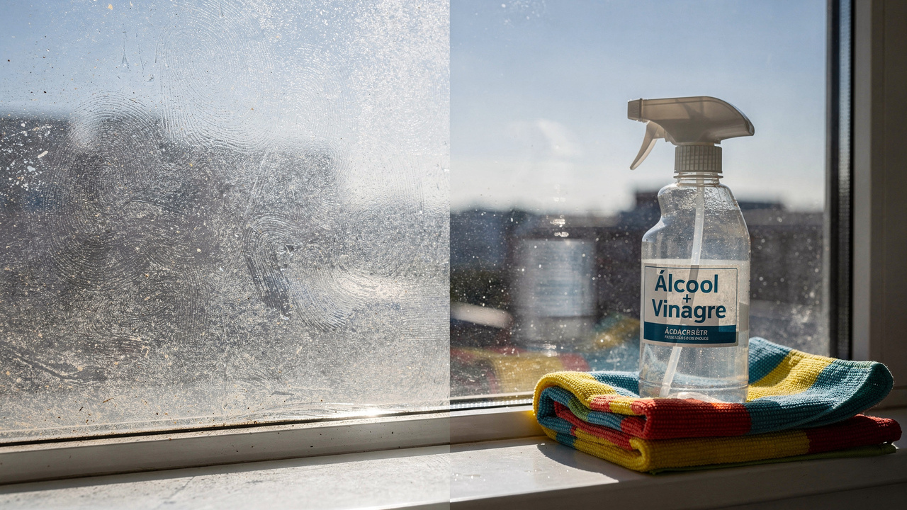 Nunca mais sofra com manchas usando esse limpador de vidros caseiro com álcool e vinagre potente