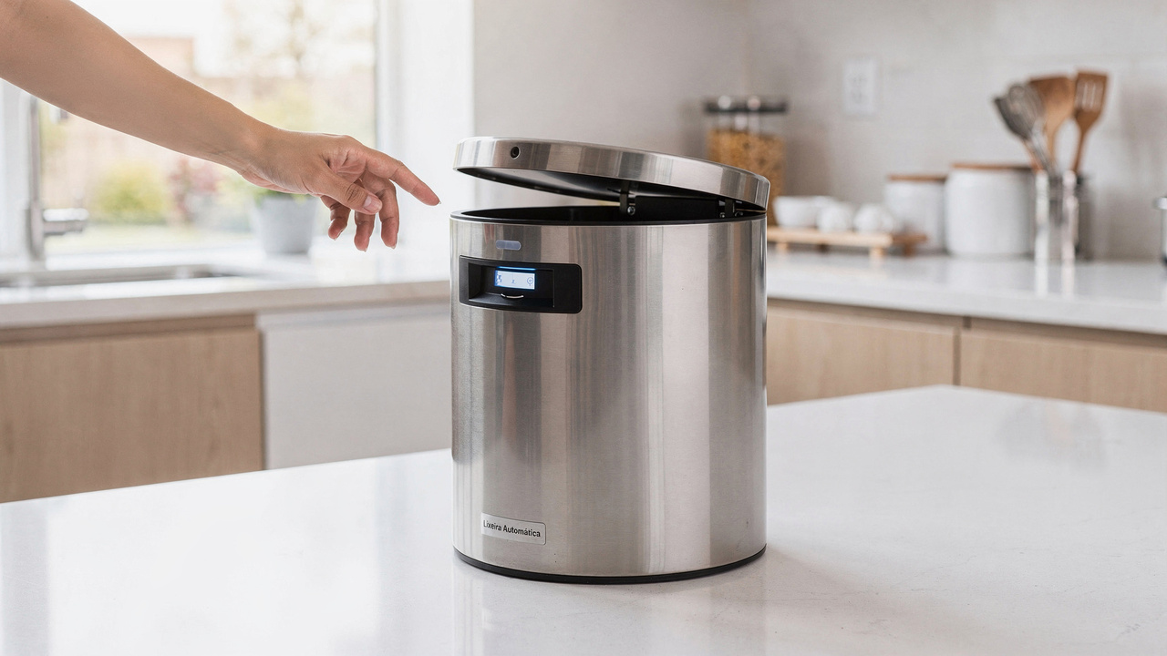 Benefícios da lixeira automática com sensor mostram por que ela agrega na cozinha