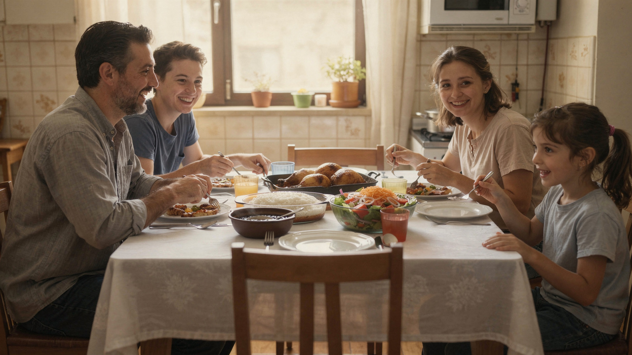 Como era viver sem tanta correria e ainda encontrar tempo para almoçar em família com calma
