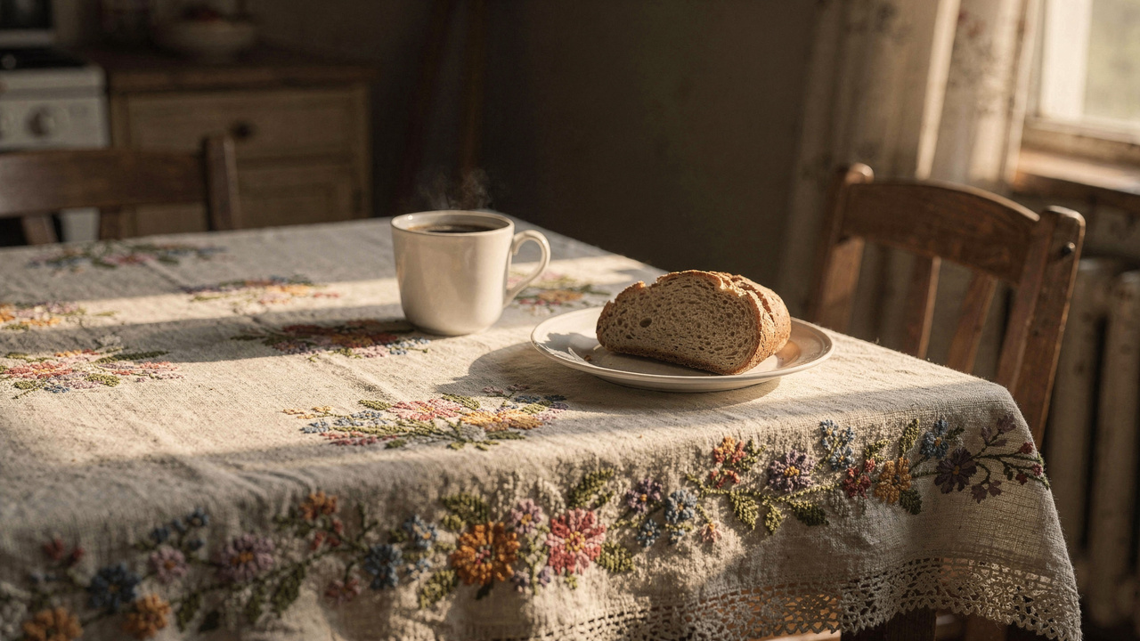 Coisas comuns que traziam sensação de lar e faziam a toalha bordada à mão ser inesquecível