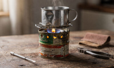 Como transformar latas velhas em um mini fogão com um projeto fácil