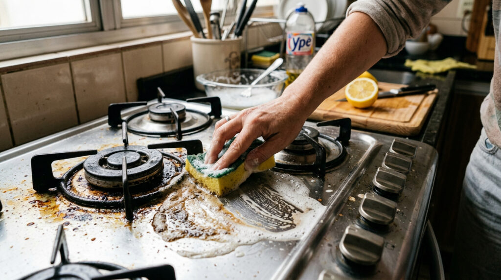 Solução com limão e detergente mantém fogão limpo e conservado por mais tempo