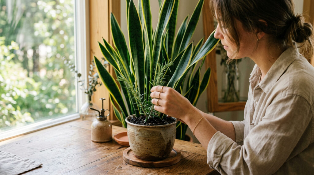 Espetar um raminho de alecrim na língua-de-sogra: para que serve, por que recomendam e quando fazer isso
