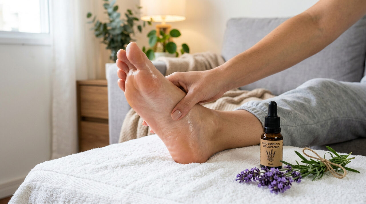 Massagear os pés com óleo de lavanda antes de dormir: para que serve, funciona mesmo e quando vale a pena experimentar