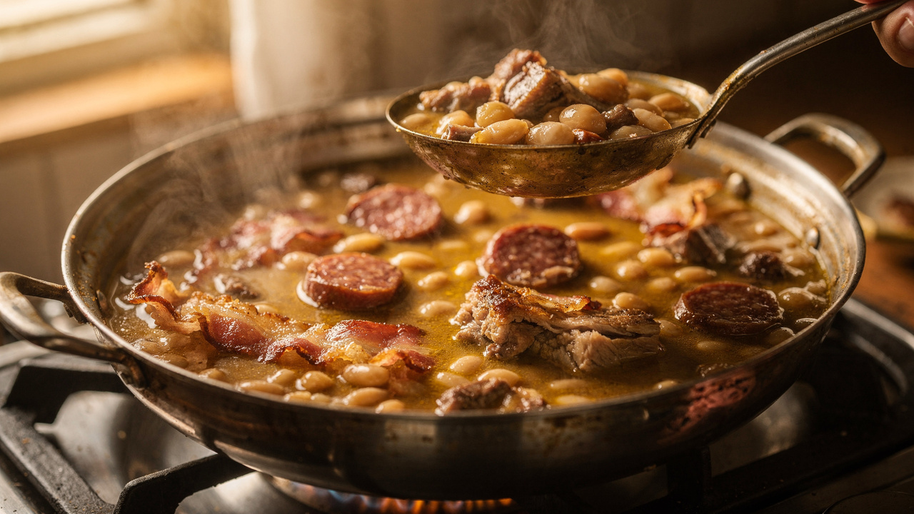 Refogue bacon, calabresa e temperos na ordem certa e tenha uma feijoada branca bem encorpada