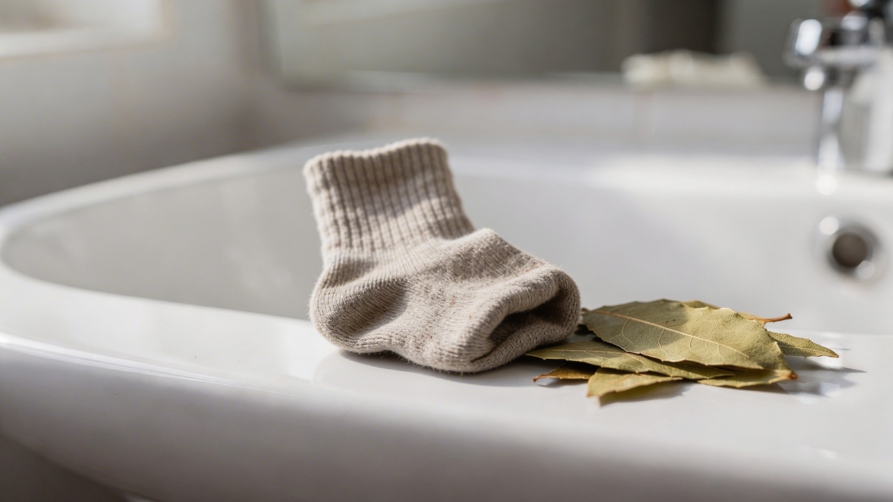 Com algumas folhas de louro e uma meia velha, você prepara um aromatizador caseiro que perfuma toda sua casa