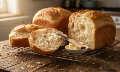 Misture água morna com fermento e prepare um pão caseiro fofinho que perfuma a cozinha