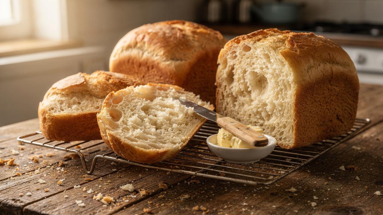 Misture água morna com fermento e prepare um pão caseiro fofinho que perfuma a cozinha