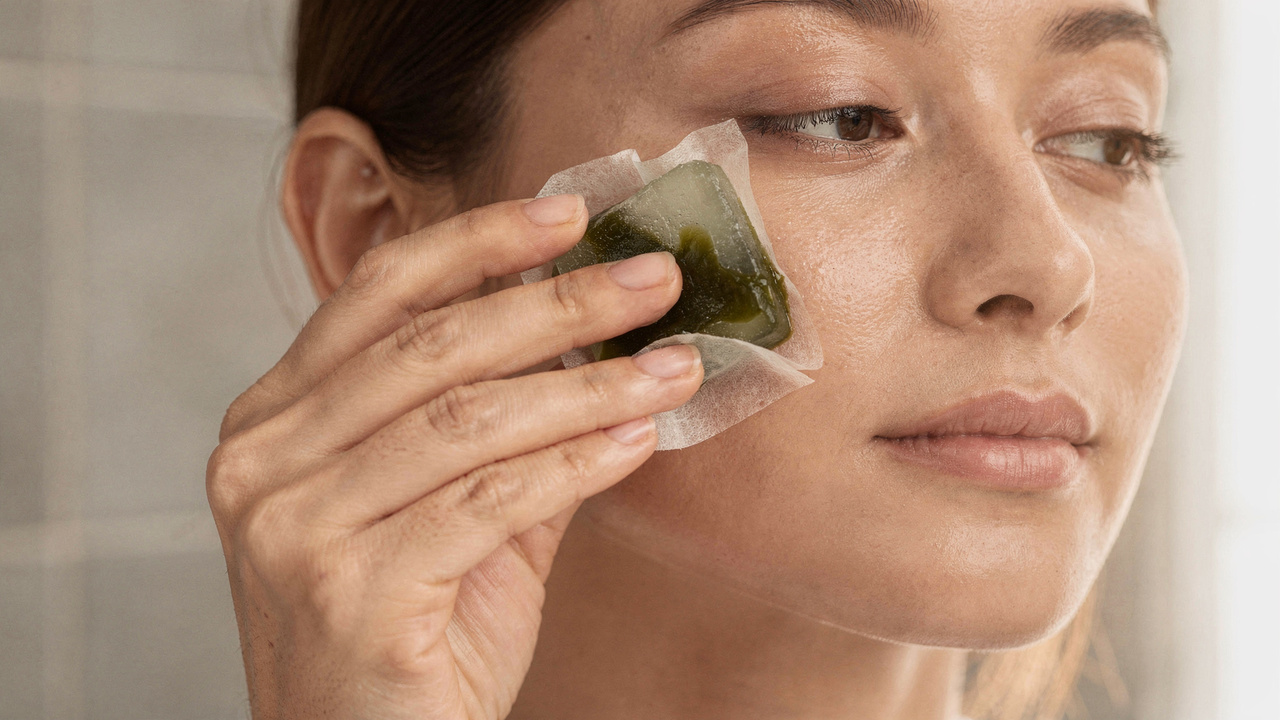 Adeus olheiras e poros abertos com o poder do chá verde gelado no rosto