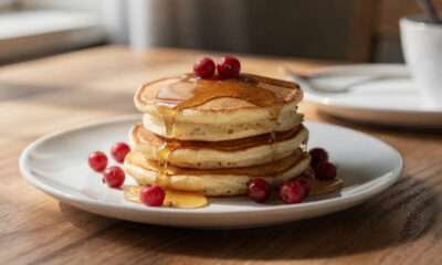 Misture ovo, leite e farinha e prepare mini panquequinhas americanas fofinhas para um café especial
