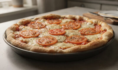 Essa pizza de liquidificador fica pronta em poucos minutos e é perfeita para um jantar rápido