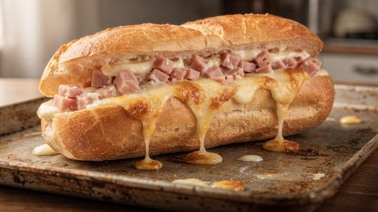 Misture presunto, muçarela e requeijão e prepare pão francês recheado gratinado em poucos minutos