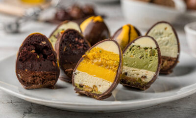 Essa nova versão do ovo de Páscoa em fatias fica linda, cremosa e perfeita para presentear