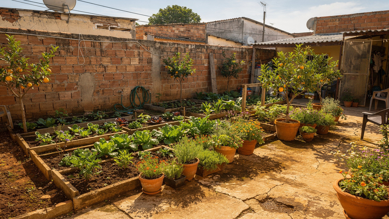 Essa família decidiu plantar tudo o que consome e quase não vai mais ao mercado