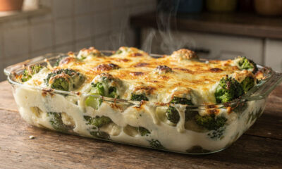 Nunca mais faça brócolis sem graça: leve brócolis, requeijão e muçarela ao forno e tenha um prato cremoso perfeito para servir no jantar