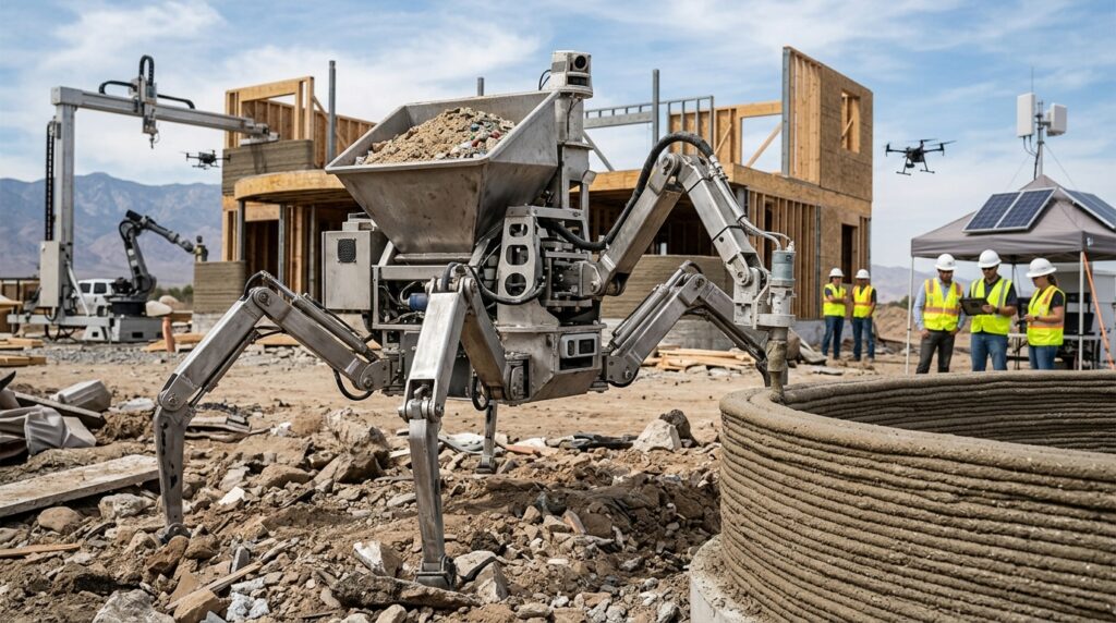 Cientistas criam robô em forma de aranha constrói casas em 24 horas sem usar cimento